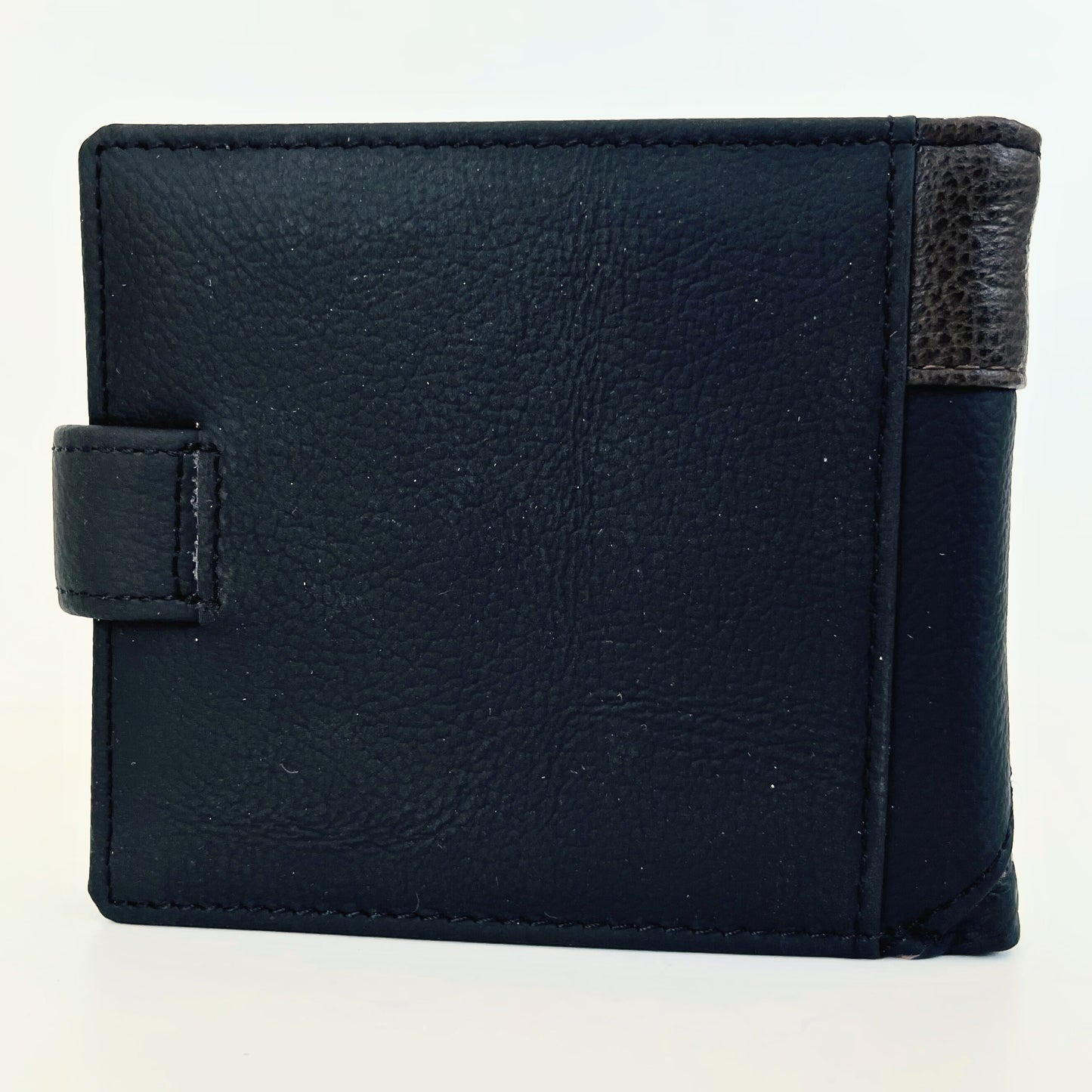 Cartera Hombre De Cuero Negro Y Marrón Con Cierre – Cartera Elegante Pequeña 11x9 Cm, Bolso Hombre Clásico De Moda