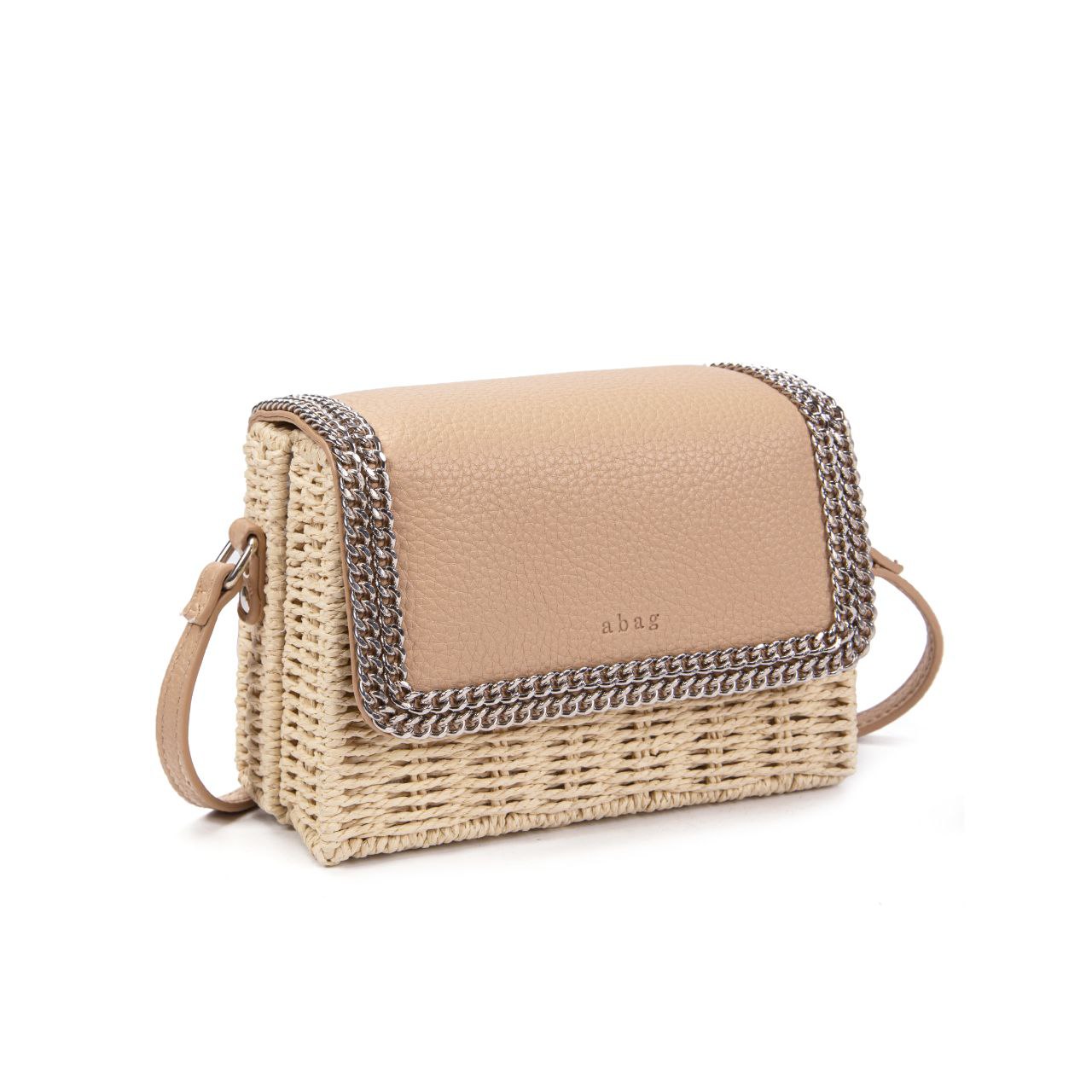 Bolso De Paja Con Cadena Metálica Elegante | Bolso Satchel Mujer Verano Estilo Rústico Chic