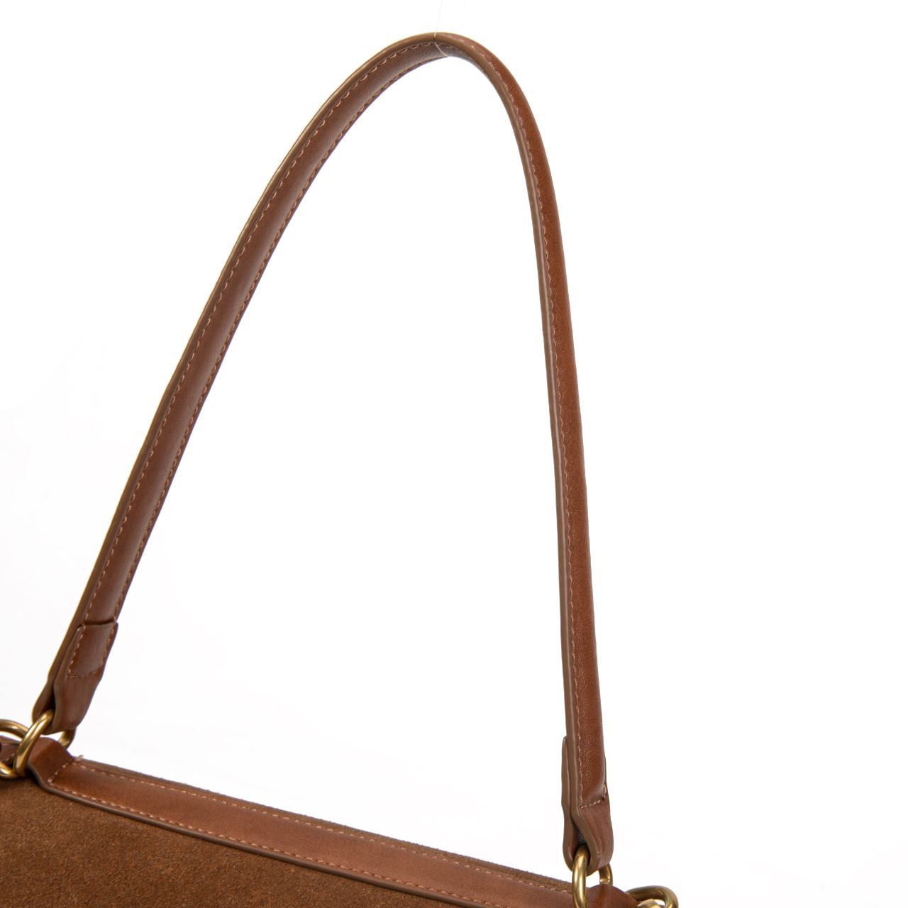 Bolso Mujer Elegante De Moda – Bolso De Mano Y Bandolera De Ante Sintético Con Cierre Dorado