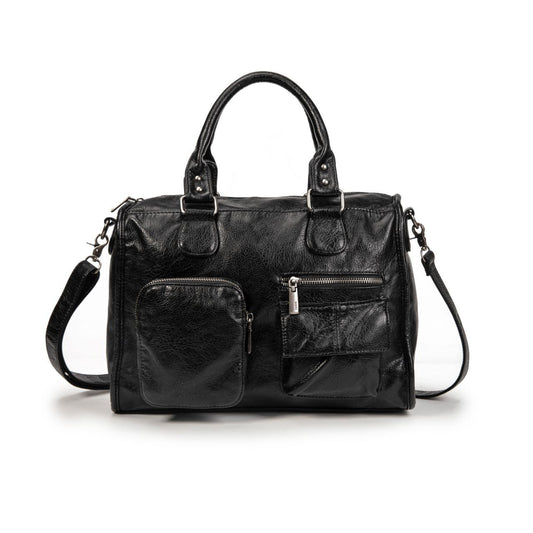 Bolso Mujer Grande De Moda – Bolso De Mano Y Bandolera De Cuero Sintético Con Bolsillos