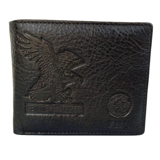Elegante Cartera De Cuero Para Hombre Con Águila Grabada, Disponible En Negro, Marrón Oscuro Y Marrón Claro 11x9cm