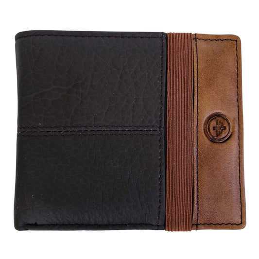 Cartera Hombre De Cuero Marrón Con Detalle Elástico – Cartera Elegante Pequeña 11x9 Cm, Bolso Hombre Moderno