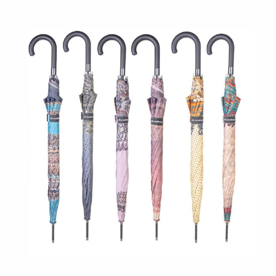 Paraguas Automático Antiviento Tipo Bastón Con Mango Antideslizante y Punta Metálica, 105 cm