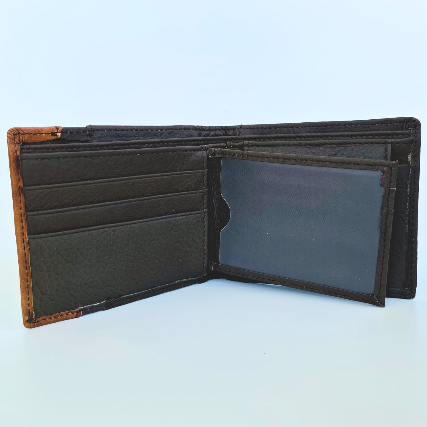 Cartera Hombre De Cuero Marrón Con Detalle Elástico – Cartera Elegante Pequeña 11x9 Cm, Bolso Hombre Moderno