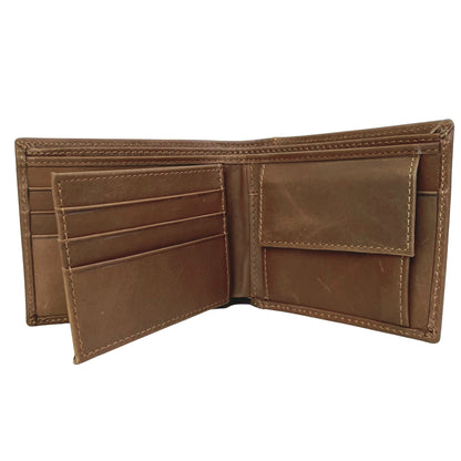 Cartera Hombre De Cuero Marrón Con Monedero – Cartera Elegante Pequeña 11x9 Cm, Bolso Hombre Clásico De Moda