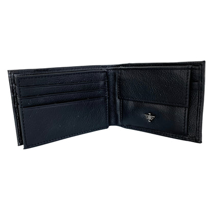 Cartera De Cuero Para Hombre Con Banda Elástica, Bolso Pequeño Negro 10,5x7cm, Diseño Moderno