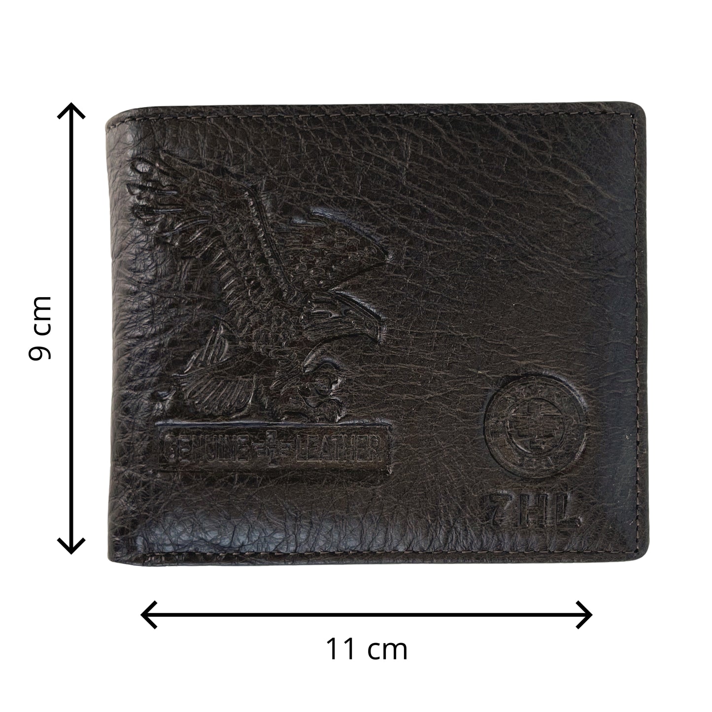 Elegante Cartera De Cuero Para Hombre Con Águila Grabada, Disponible En Negro, Marrón Oscuro Y Marrón Claro 11x9cm