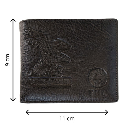 Elegante Cartera De Cuero Para Hombre Con Águila Grabada, Disponible En Negro, Marrón Oscuro Y Marrón Claro 11x9cm