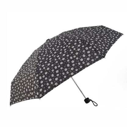Paraguas Plegable Antiviento Súper Compacto De 19 cm Con Estampado De Flores y 8 Varillas