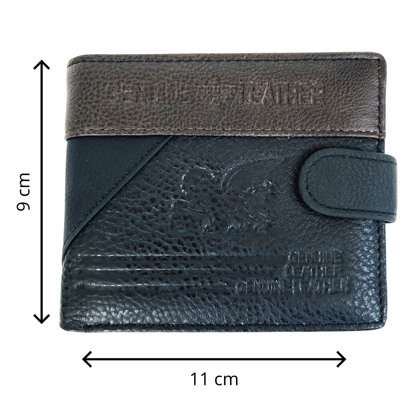 Cartera Hombre De Cuero Negro Y Marrón Con Cierre – Cartera Elegante Pequeña 11x9 Cm, Bolso Hombre Clásico De Moda