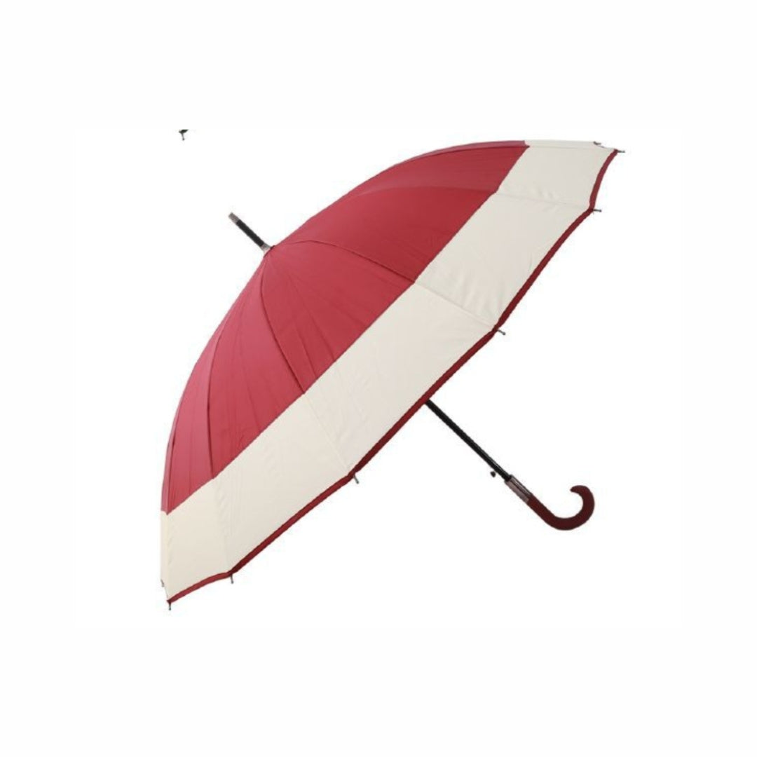 Paraguas Automático Antiviento Tipo Bastón Con 16 Varillas, Mango Antideslizante y Punta Metálica 115 cm