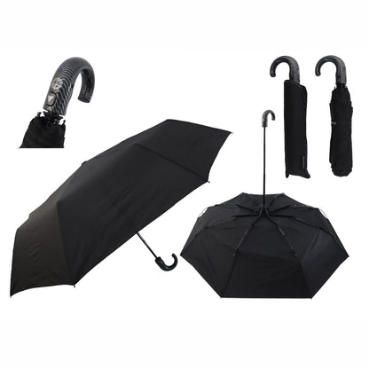 Paraguas Automático Antiviento Con Mango Curvo De 115 cm Ancho y 8 Varillas Resistentes