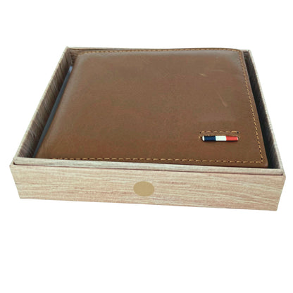 Cartera Hombre De Cuero Marrón Con Monedero – Cartera Elegante Pequeña 11x9 Cm, Bolso Hombre Clásico De Moda