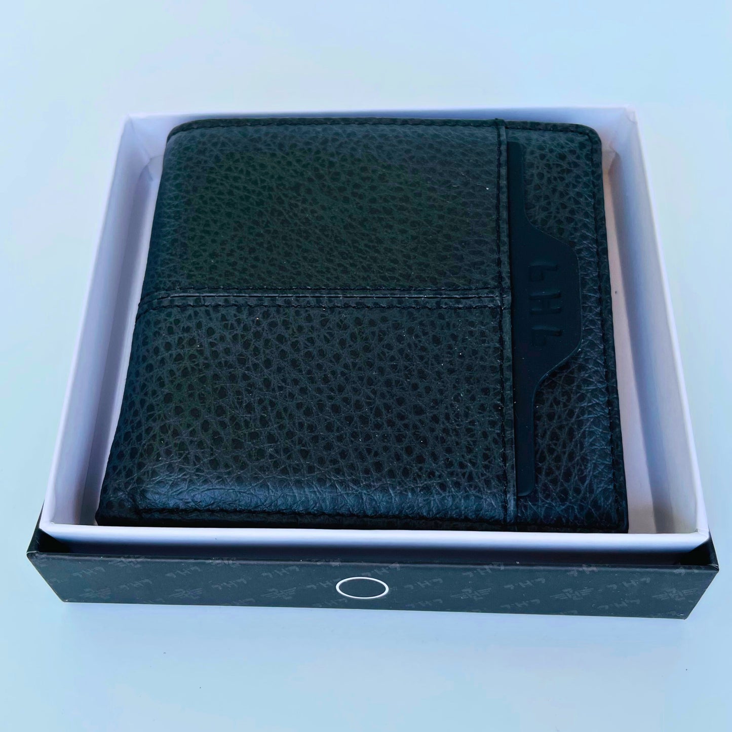 Cartera Hombre De Cuero Negro Con Cremallera Y Monedero – Cartera Elegante 11x10 Cm, Bolso Hombre Moderno De Moda