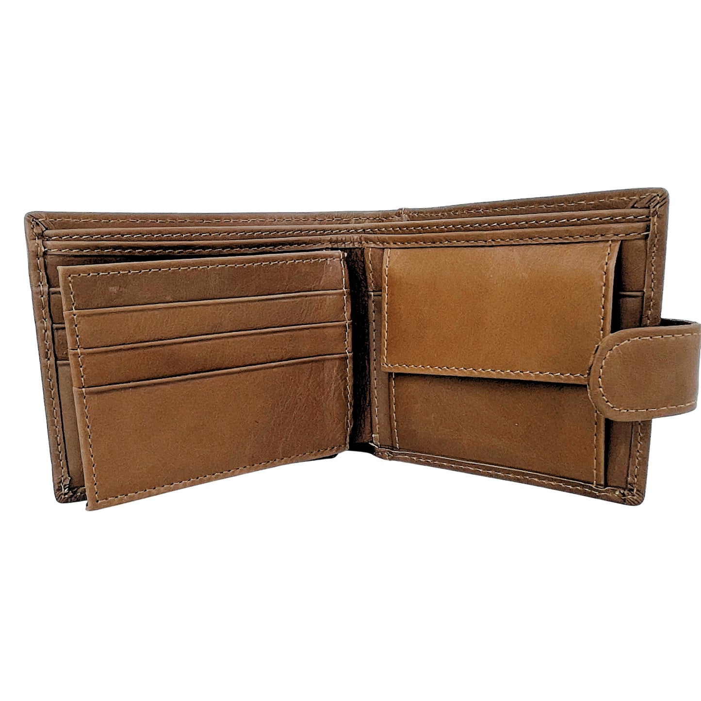 Cartera Hombre De Cuero Marrón Con Cierre Y Monedero – Cartera Elegante Pequeña 10,5x9 Cm, Bolso Hombre De Moda