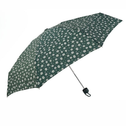 Paraguas Plegable Antiviento Súper Compacto De 19 cm Con Estampado De Flores y 8 Varillas
