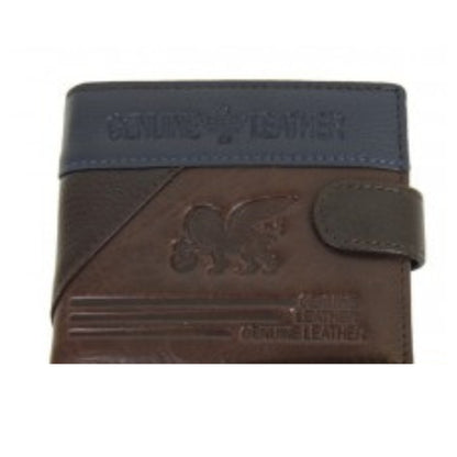 Cartera Hombre De Cuero Negro Y Marrón Con Cierre – Cartera Elegante Pequeña 11x9 Cm, Bolso Hombre Clásico De Moda