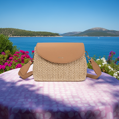 Bolso Bandolera De Verano Mujer Rafia Natural Estilo Satchel Vintage Elegante Casual Ligero Compacto Playa Diario