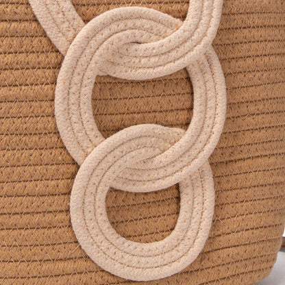 Bolso De Algodón Con Aros Decorativos, Asas Redondas, Correa Ajustable, Diseño Boho Para Mujer, Verano, Playa, Moda