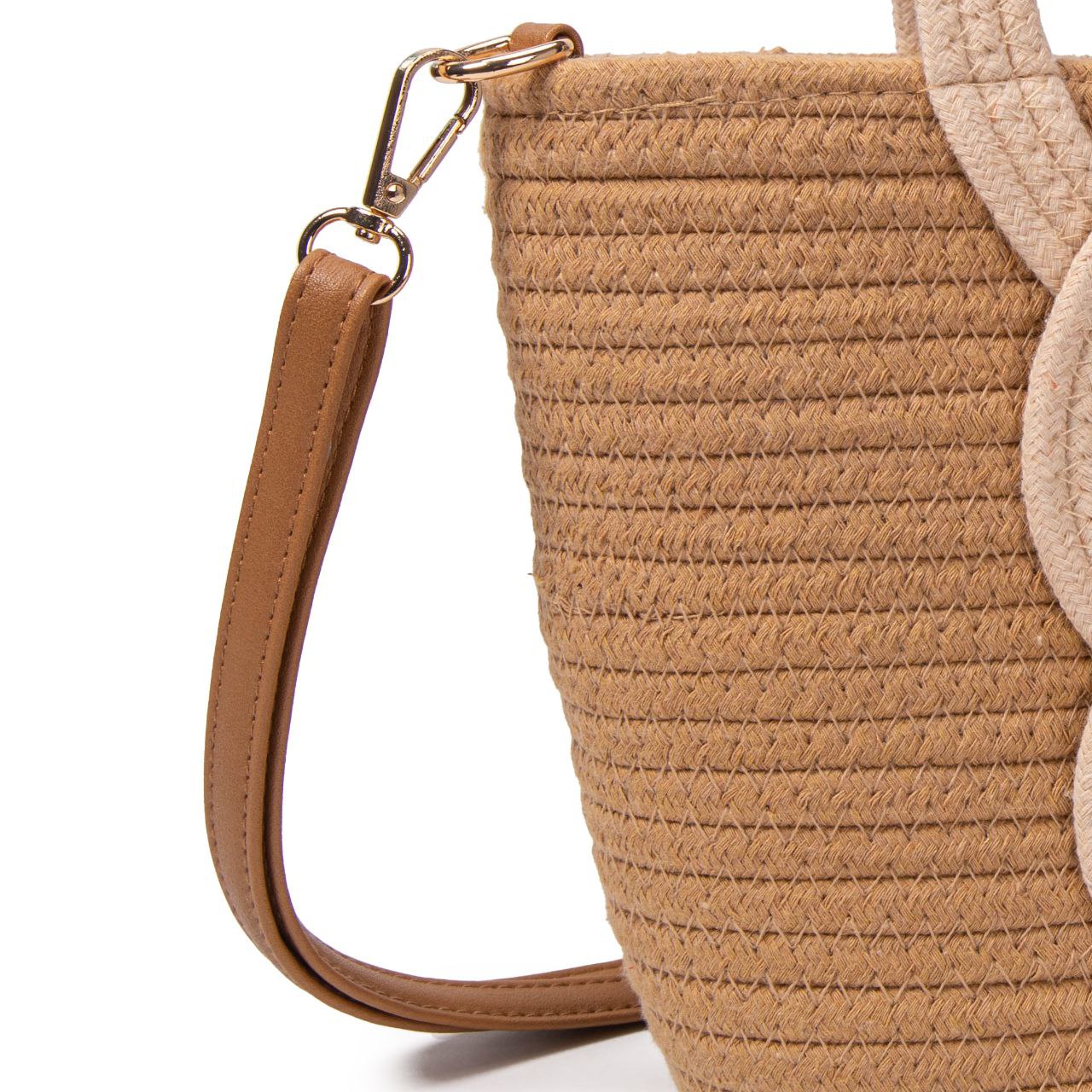 Bolso De Algodón Con Aros Decorativos, Asas Redondas, Correa Ajustable, Diseño Boho Para Mujer, Verano, Playa, Moda