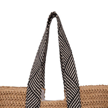 Bolso De Playa Grande De Paja Mujer Verano Estilo Natural Tejido A Mano Asa Ancha Elegante Para Vacaciones