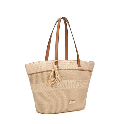 Bolso De Playa De Paja Grande Con Flecos – Estilo Natural, Ligero Y Elegante Para Verano, Viajes Y Paseo