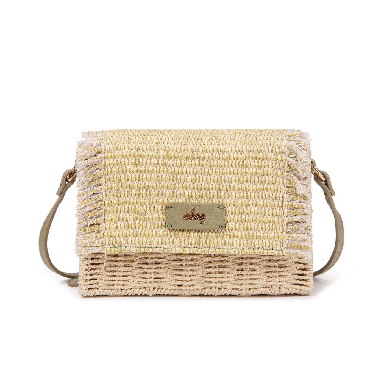 Bolso De Paja Mujer Tipo Satchel Con Solapa Flecada, Estilo Bohemio Chic Para Verano, Bandolera Elegante