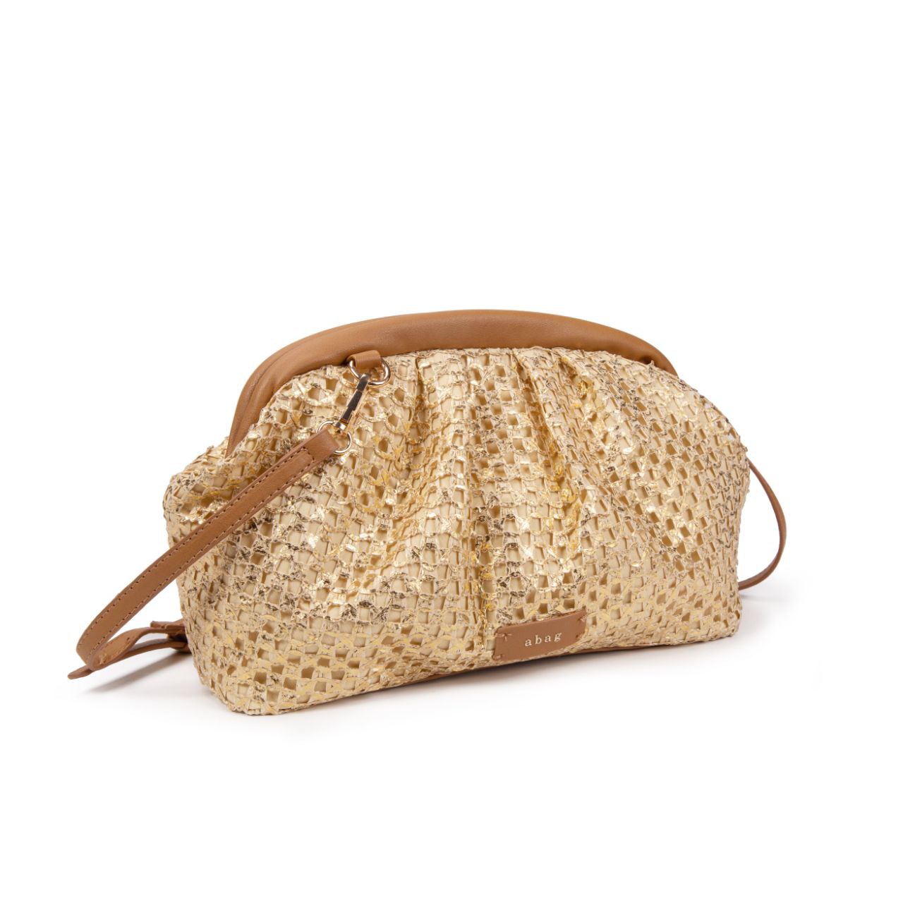 Bolso De Paja Mujer Con Cierre De Clip, Diseño Brillante Estilo Satchel, Bandolera Pequeña De Verano Elegante