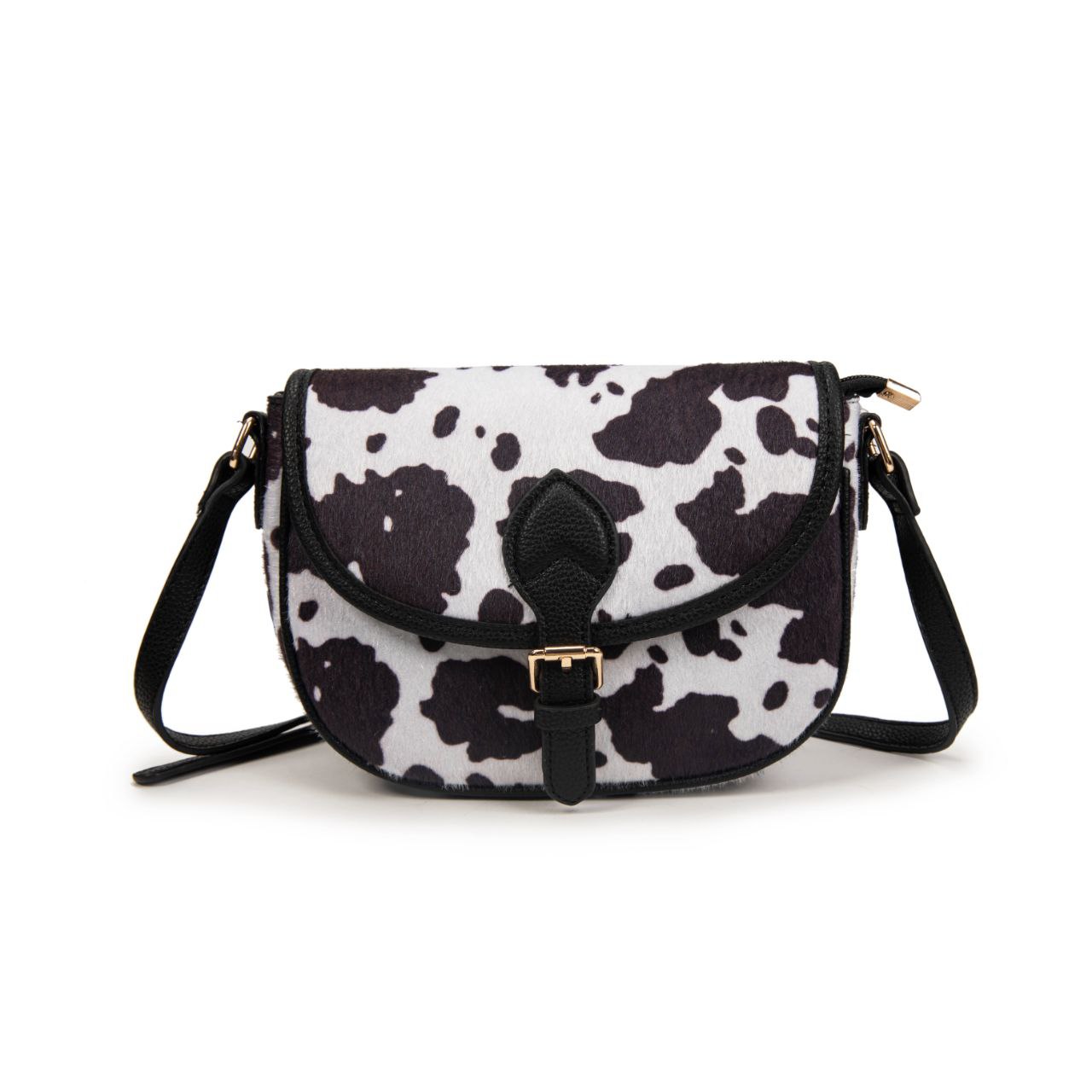 Bolso Pequeño Estilo Satchel Con Estampado De Vaca Y Hebilla | Bolso Mujer De Moda Elegante Y Original