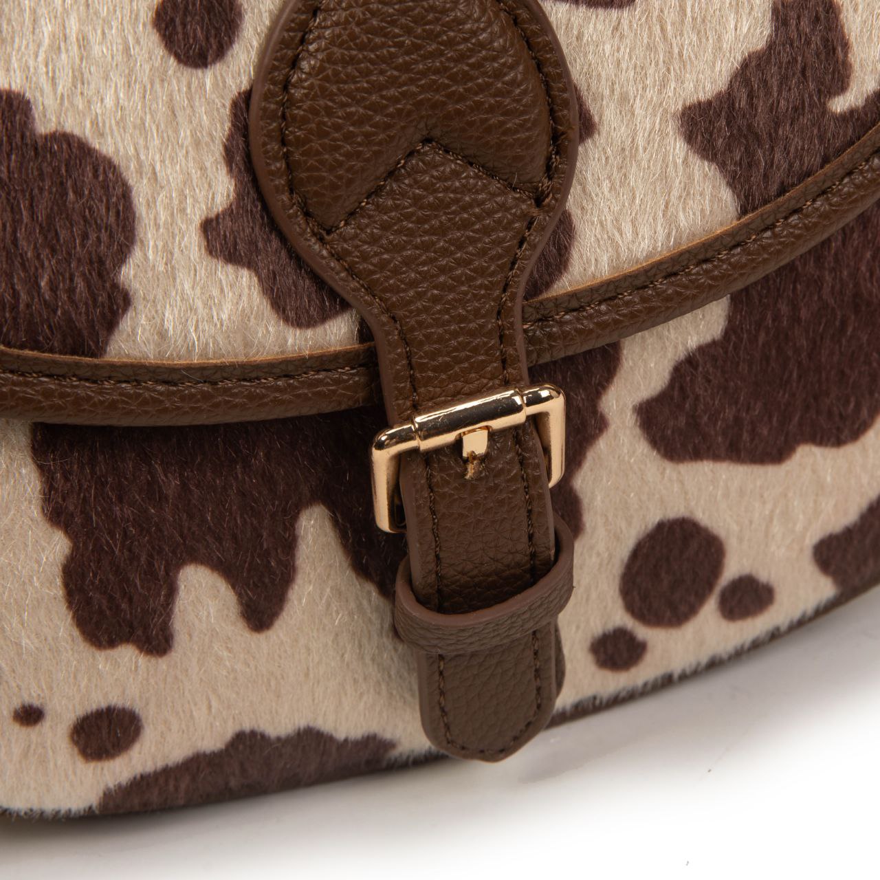 Bolso Pequeño Estilo Satchel Con Estampado De Vaca Y Hebilla | Bolso Mujer De Moda Elegante Y Original