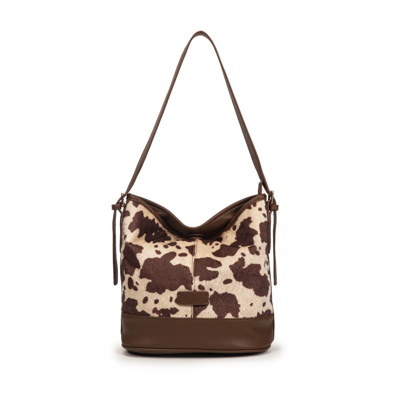Bolso Hobo Con Estampado De Vaca Y Detalles En Piel | Bolso De Moda Mujer Grande Y Original Para El Día A Día