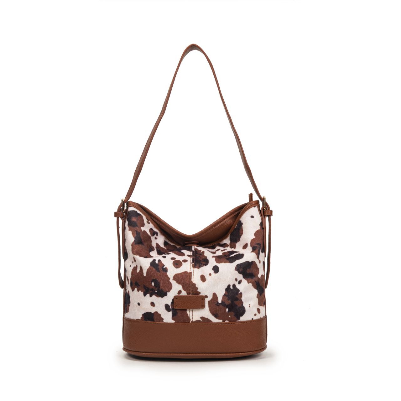 Bolso Hobo Con Estampado De Vaca Y Detalles En Piel | Bolso De Moda Mujer Grande Y Original Para El Día A Día