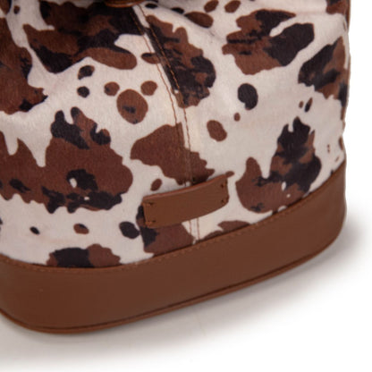 Bolso Hobo Con Estampado De Vaca Y Detalles En Piel | Bolso De Moda Mujer Grande Y Original Para El Día A Día