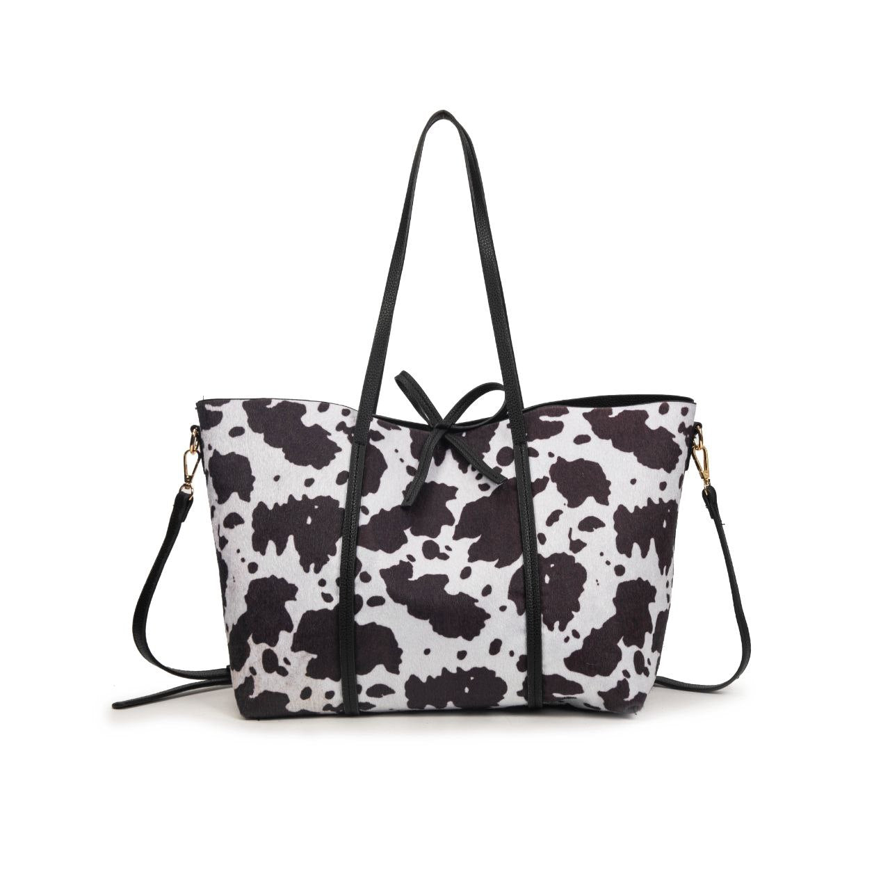 Bolso Tote Grande Con Estampado De Vaca Y Neceser Interior | Bolso Mujer De Moda Para El Día A Día