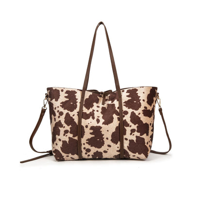 Bolso Tote Grande Con Estampado De Vaca Y Neceser Interior | Bolso Mujer De Moda Para El Día A Día