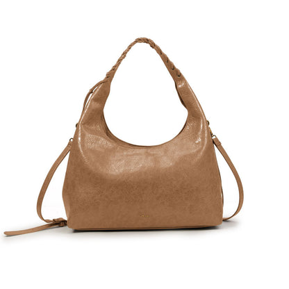 Bolso De Moda Tipo Hobo Con Asa Trenzada Para Mujer Elegante | Bolso Grande De PU Estilo Casual