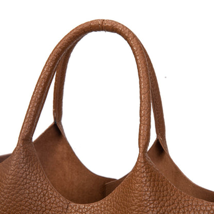 Bolso De Moda Mujer Tipo Tote Con Neceser Interior | Bolso Grande Casual De Eco-Cuero Elegante
