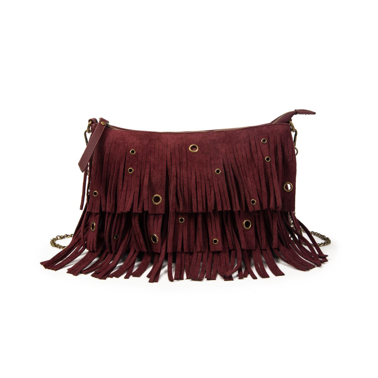 Bolso Mujer Estilo Country Con Flecos Y Cadena | Bolso Pequeño De Moda Para Eventos O Salidas