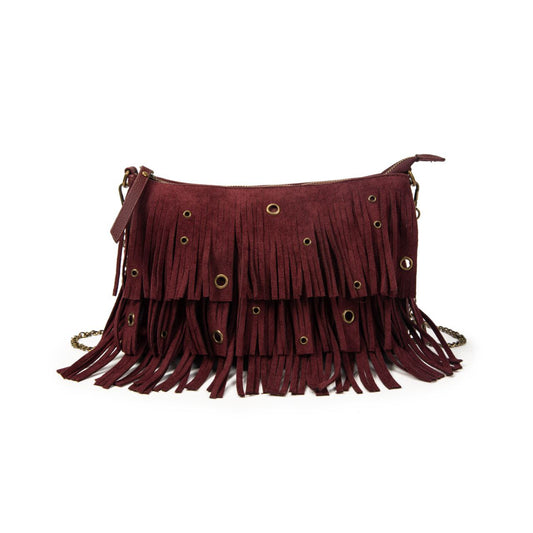 Bolso Mujer Estilo Country Con Flecos Y Cadena | Bolso Pequeño De Moda Para Eventos O Salidas