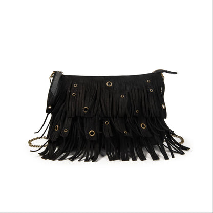 Bolso Mujer Estilo Country Con Flecos Y Cadena | Bolso Pequeño De Moda Para Eventos O Salidas