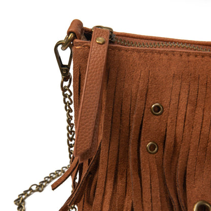 Bolso Mujer Estilo Country Con Flecos Y Cadena | Bolso Pequeño De Moda Para Eventos O Salidas
