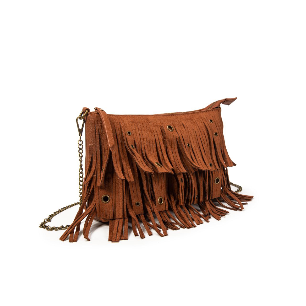 Bolso Mujer Estilo Country Con Flecos Y Cadena | Bolso Pequeño De Moda Para Eventos O Salidas