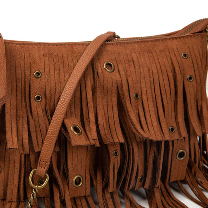 Bolso Mujer Estilo Country Con Flecos Y Cadena | Bolso Pequeño De Moda Para Eventos O Salidas