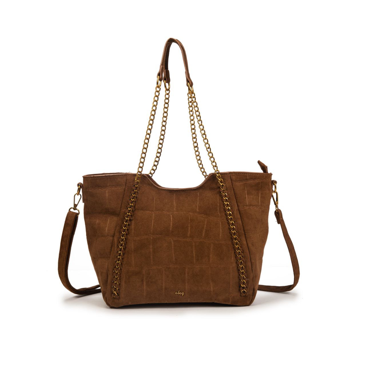 Bolso Mujer De Moda Con Cadenas Tipo Ante 39x26x14cm | Tote Elegante Con Bandolera Para Diario