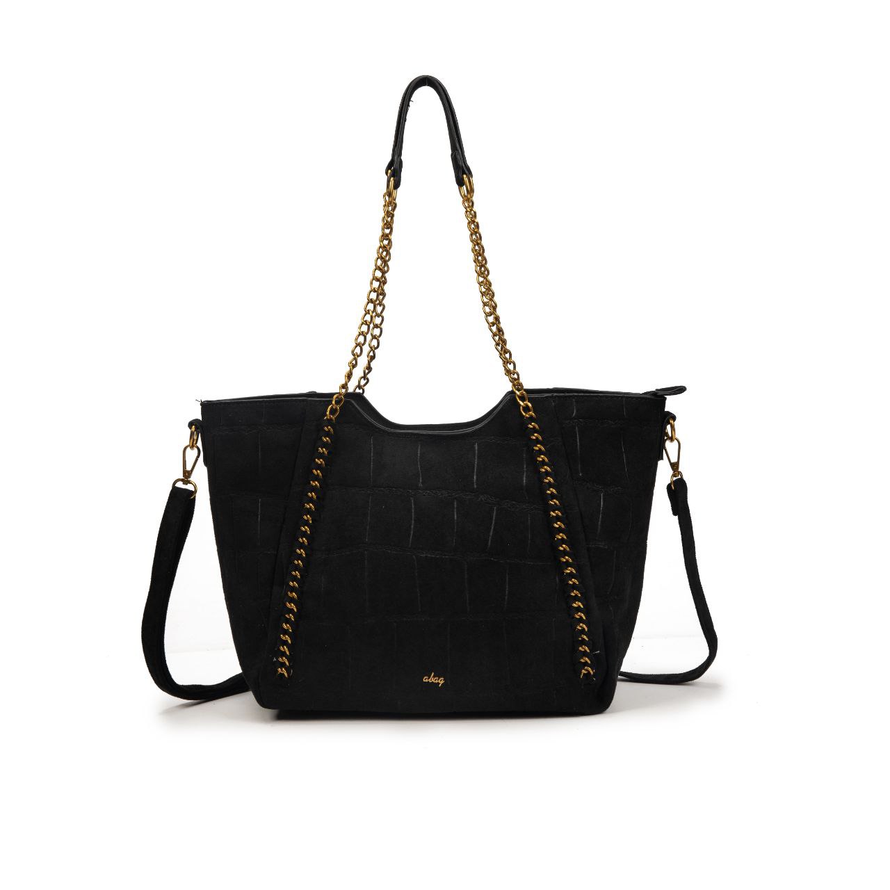 Bolso Mujer De Moda Con Cadenas Tipo Ante 39x26x14cm | Tote Elegante Con Bandolera Para Diario