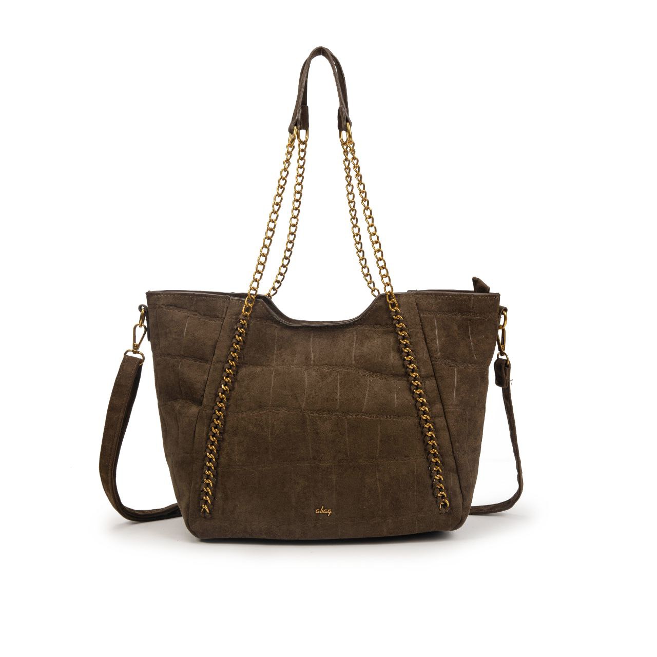 Bolso Mujer De Moda Con Cadenas Tipo Ante 39x26x14cm | Tote Elegante Con Bandolera Para Diario