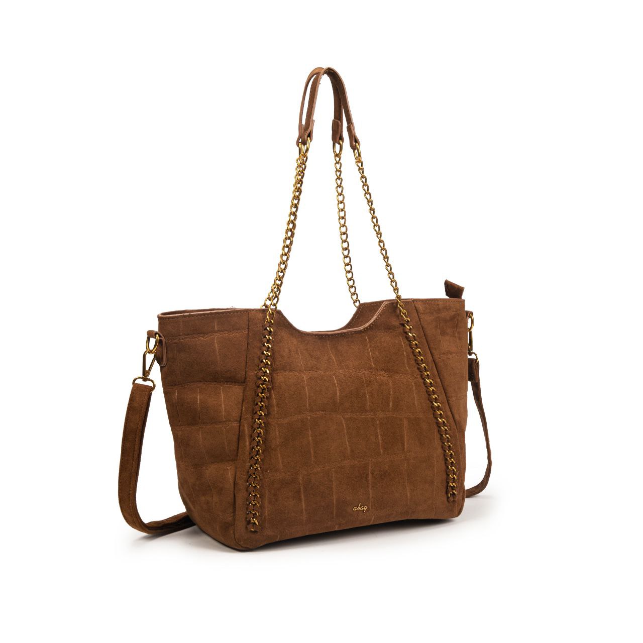 Bolso Mujer De Moda Con Cadenas Tipo Ante 39x26x14cm | Tote Elegante Con Bandolera Para Diario