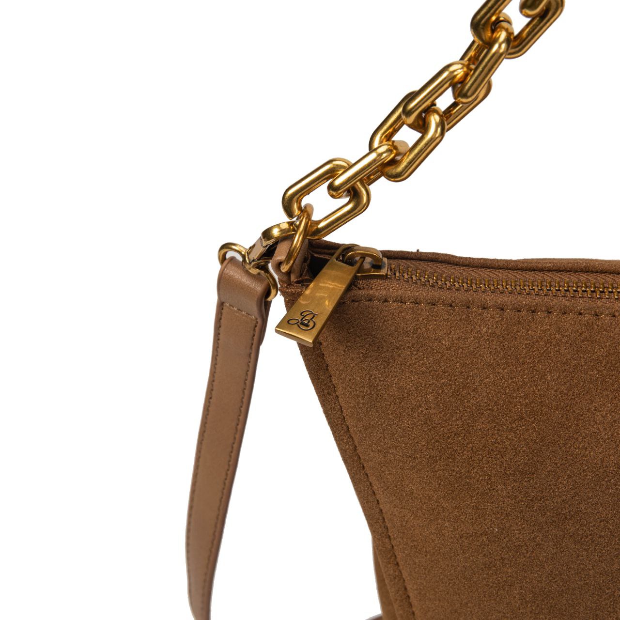 Bolso Mujer De Moda Tipo Ante Con Cadena Dorada Y Bandolera 32x28x12cm | Bolso De Hombro Elegante Para Diario