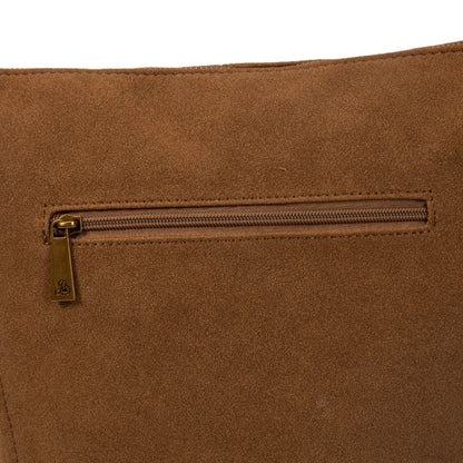 Bolso Mujer De Moda Tipo Ante Con Cadena Dorada Y Bandolera 32x28x12cm | Bolso De Hombro Elegante Para Diario