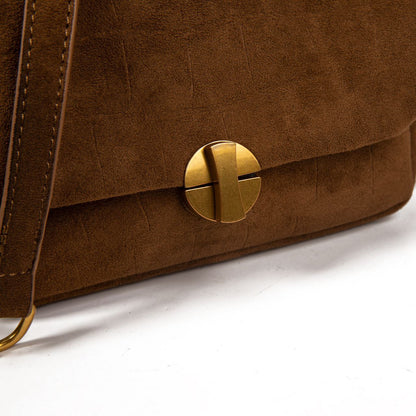 Bolso Mujer De Moda Tipo Satchel Con Cadena, Cartera Pequeña Efecto Gamuza Croco, Bolso Bandolera Elegante 20x13x8cm